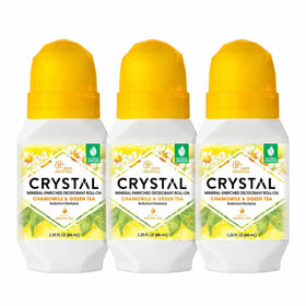 Crystal Essence Mineral Deodorant Roll-On Chamomile front view