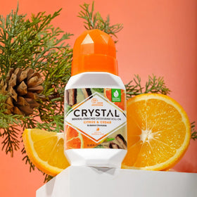Crystal Essence Mineral Deodorant Roll-On Citrus & Cedar lifestyle scene