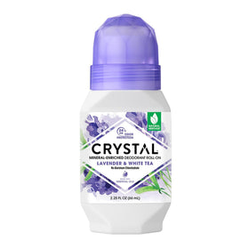 Crystal Essence Mineral Deodorant Roll-On Lavender & White Tea front view