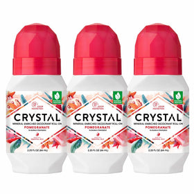 Crystal Essence Mineral Deodorant Roll-On Pomegranate front view