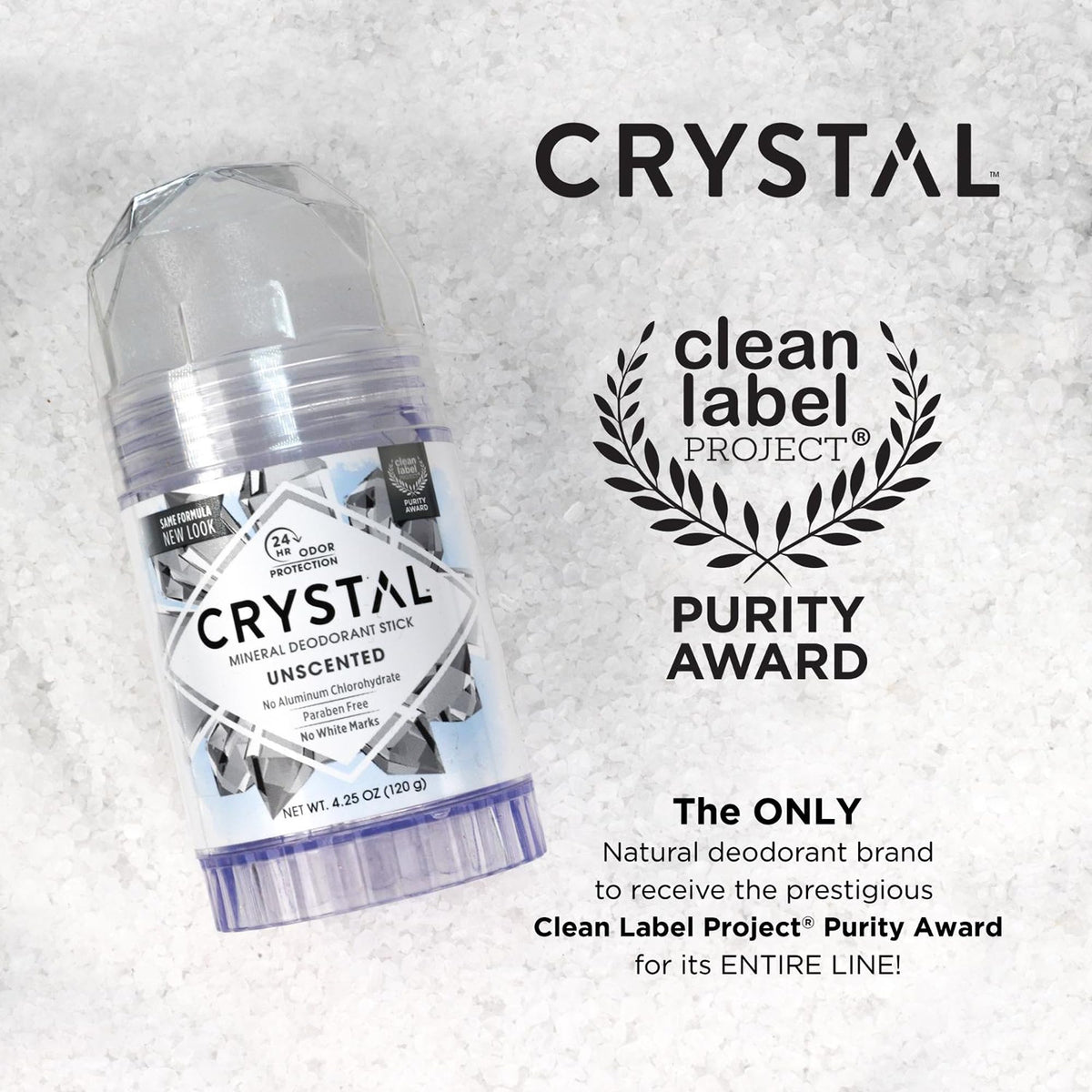 Crystal Essence Mineral Deodorant Stick back view showing applicator
