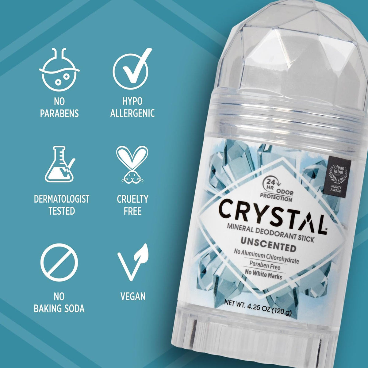 Crystal Essence Mineral Deodorant Stick ingredients list