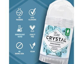 Crystal Essence Unscented Mineral Deodorant Stick back view