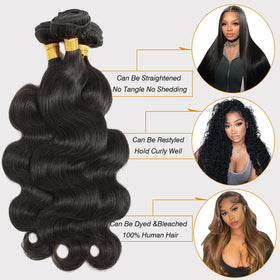 CSCHS Body Wave Bundles showing hair texture