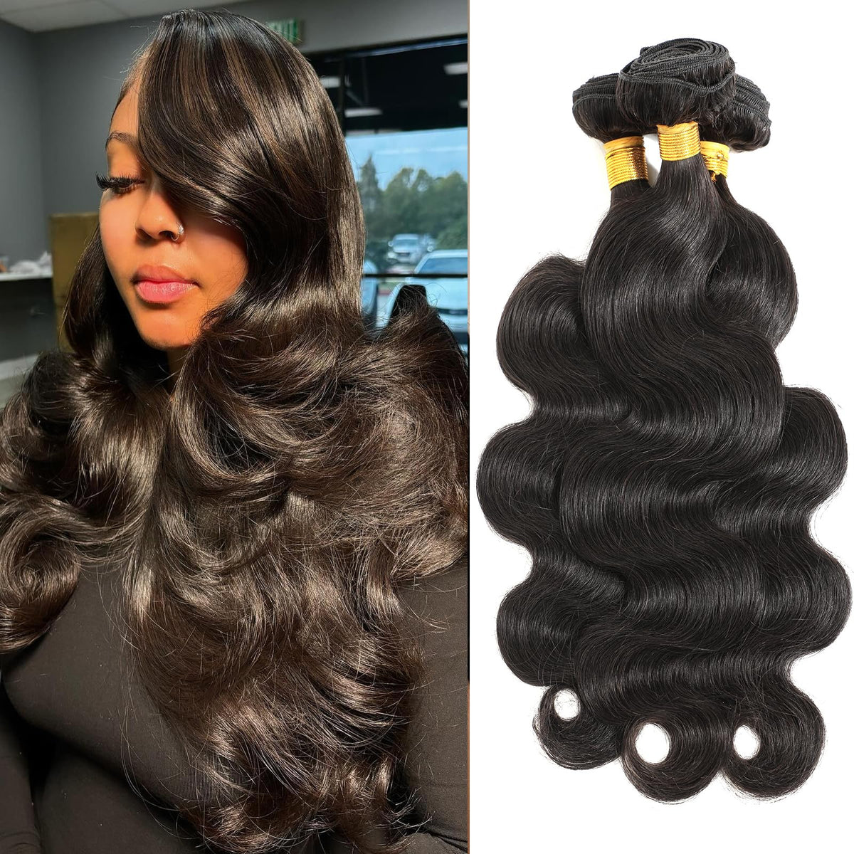 CSCHS Body Wave Human Hair Bundles 14 16 18 Inch front view