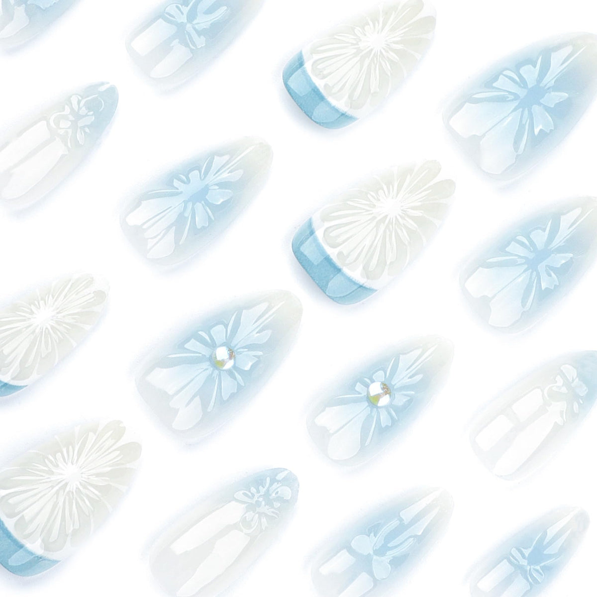 CTTHNBD Almond Press On Nails close-up showing 3D lemon detail