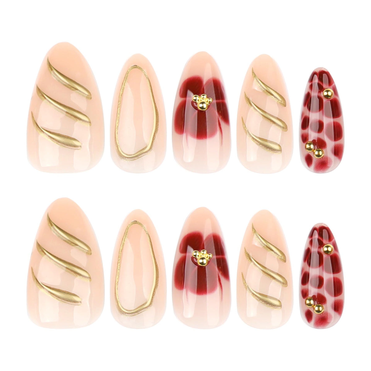 CTTHNBD Almond Press on Nails close-up showing design