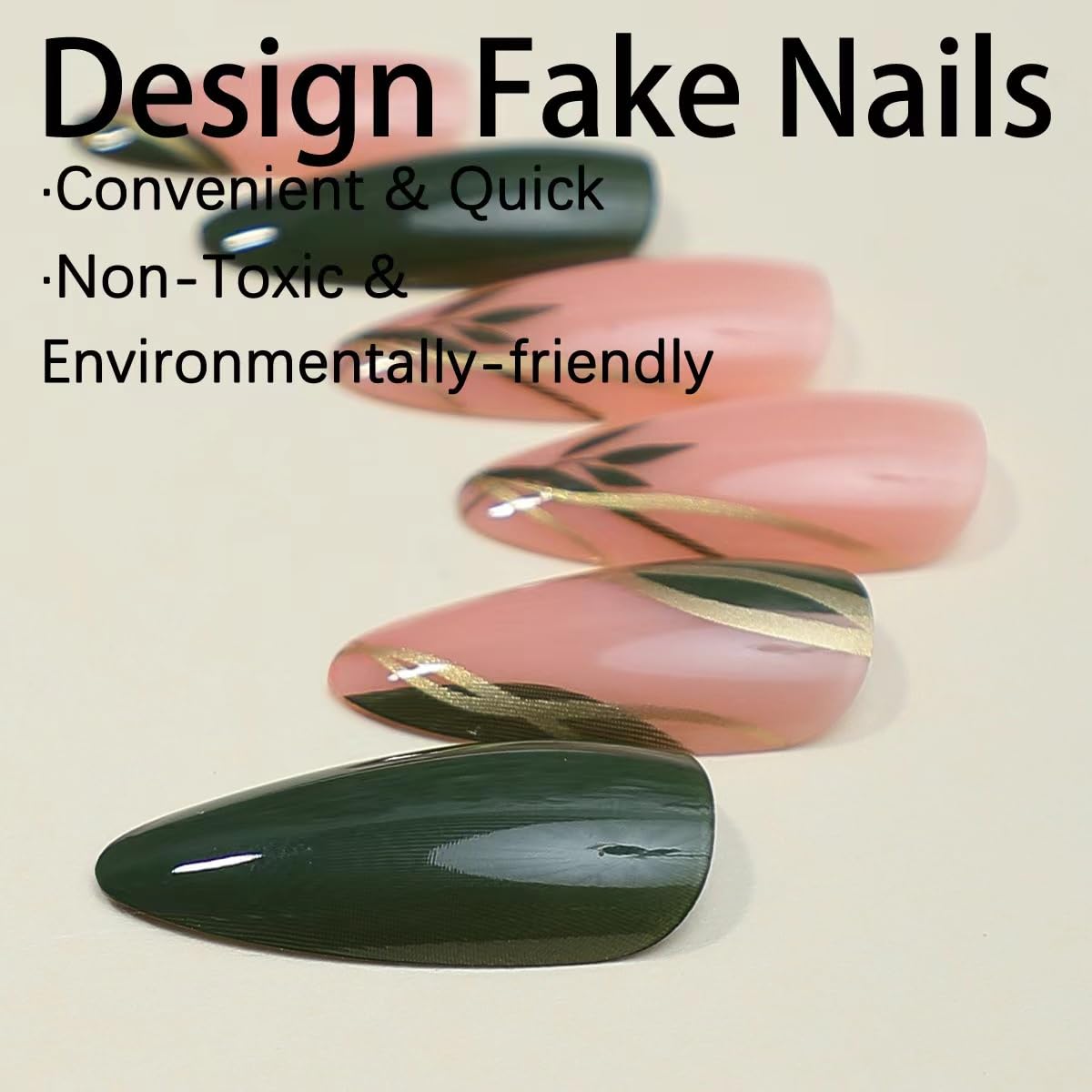 CTTHNBD Almond Press on Nails in a lifestyle setting