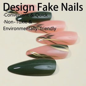 CTTHNBD Almond Press on Nails in a lifestyle setting