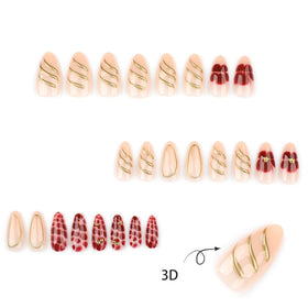 CTTHNBD Almond Press on Nails on a hand model