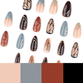 CTTHNBD Almond Press on Nails with nail file and glue stickers