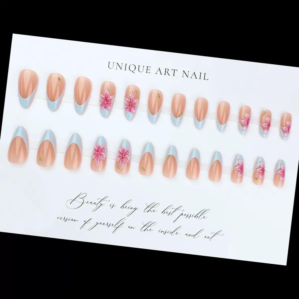 CTTHNBD Almond Press on Nails with nail file and glue stickers