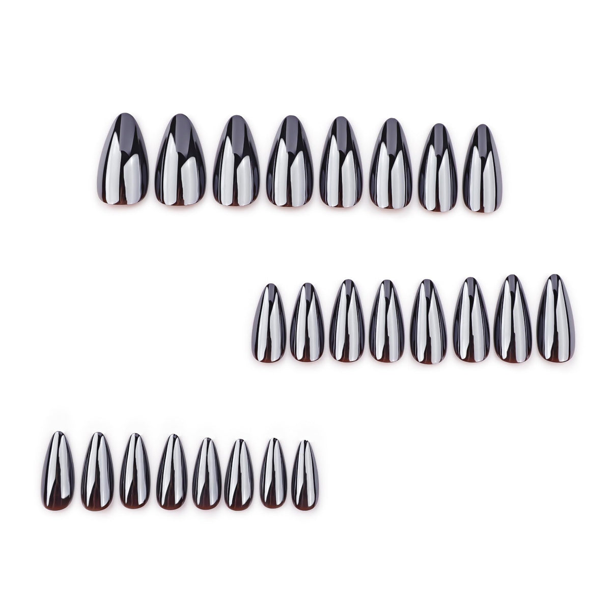 CTTHNBD Black Press on Nails Almond packaging with included accessories