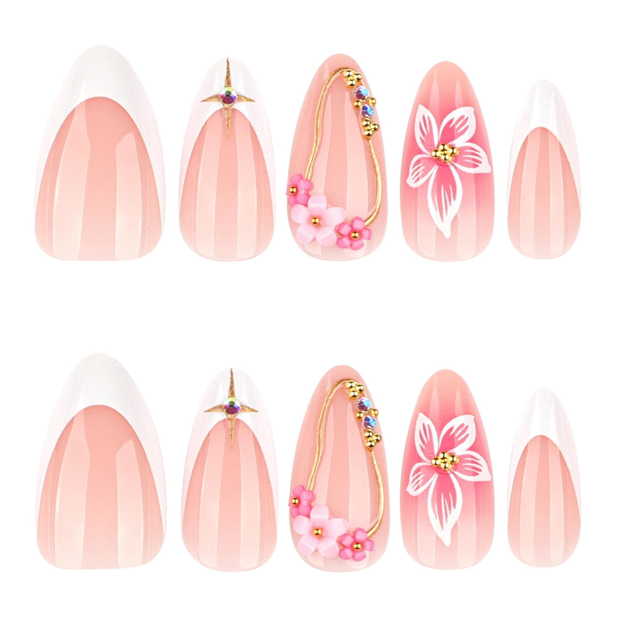 CTTHNBD floral design press on nails in packaging