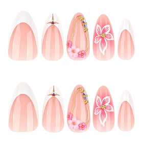 CTTHNBD floral design press on nails in packaging