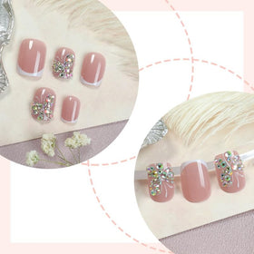 CTTHNBD French Tip Press on Nails packaging with accessories