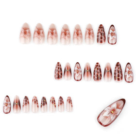 CTTHNBD medium fake nails with jelly glue stickers and nail file