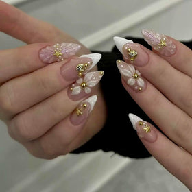 CTTHNBD Medium Press on Nails with star design and nail file