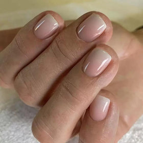CTTHNBD Ombre Press on Nails 24 Pcs square glossy design front view