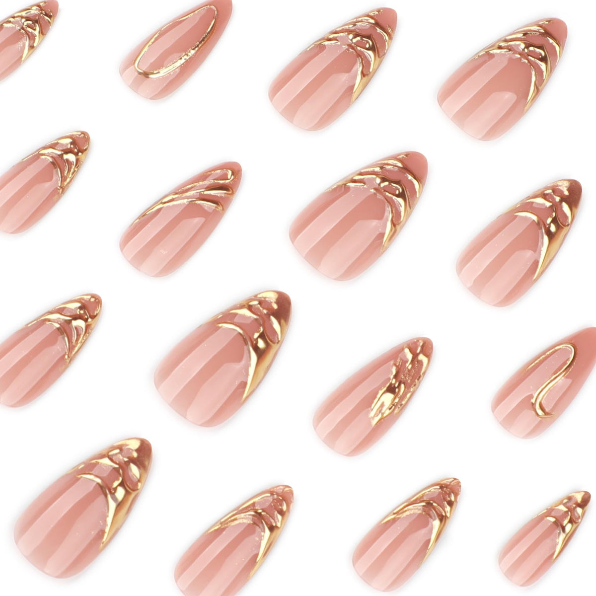 CTTHNBD package containing 24 almond press on nails and accessories