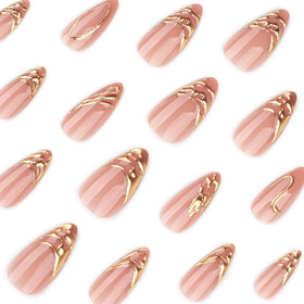 CTTHNBD package containing 24 almond press on nails and accessories