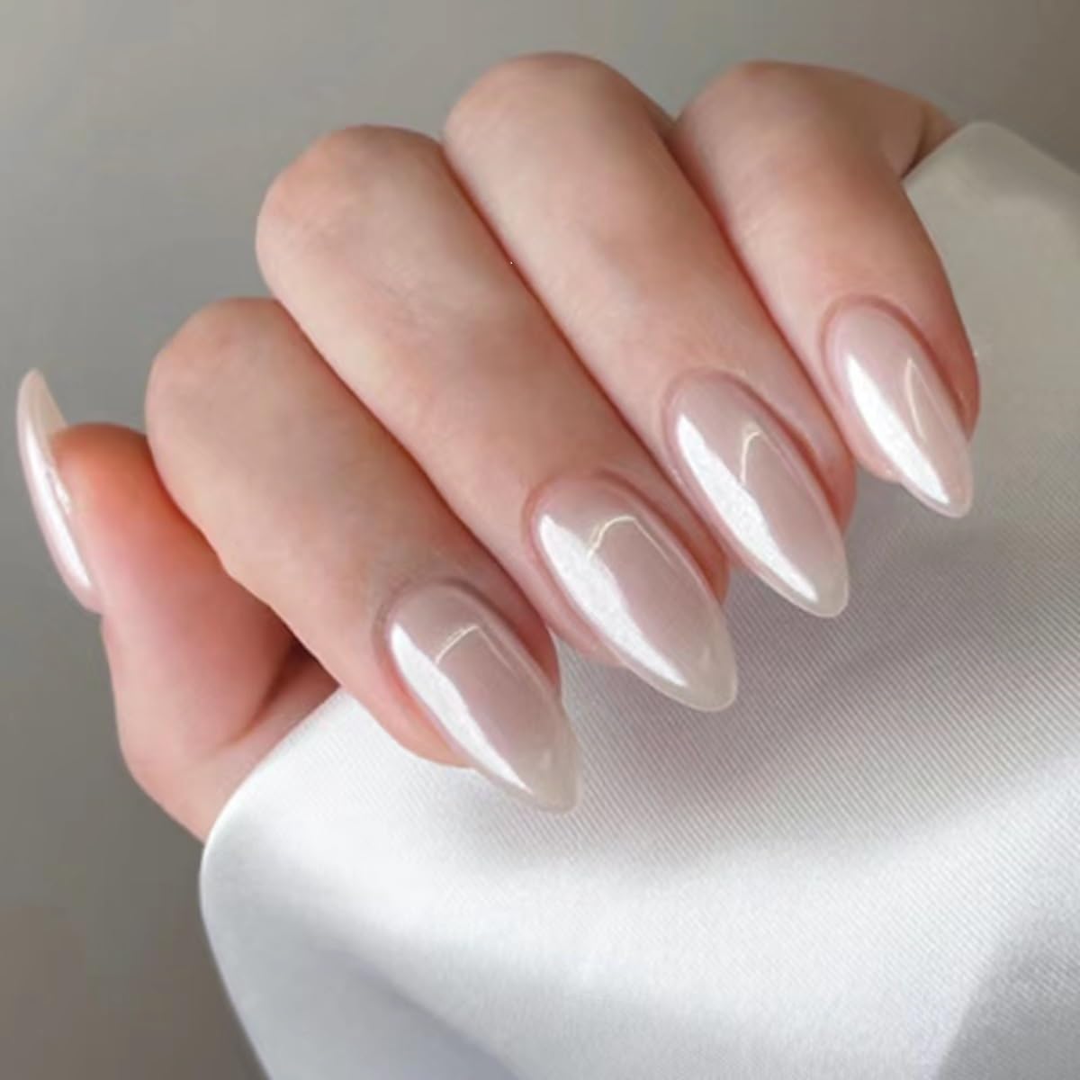 CTTHNBD Press on Nails Almond 24 pieces with nail file and glue stickers