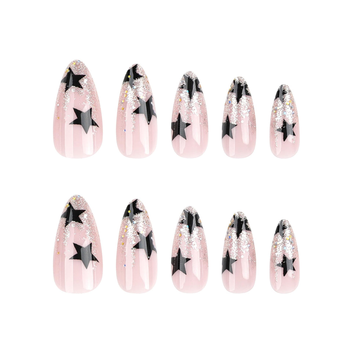 CTTHNBD Press on Nails Almond jelly glues included