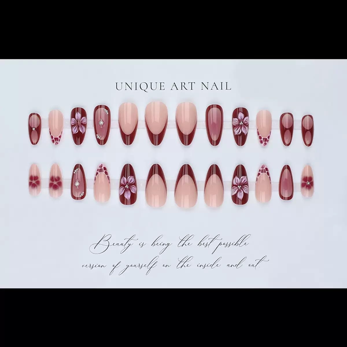 CTTHNBD Press on Nails Almond with included nail file and glue