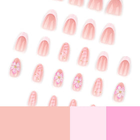 CTTHNBD Press on Nails Almond with jelly glue stickers displayed
