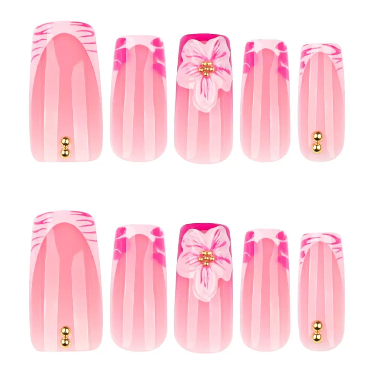 CTTHNBD press on nails applied on hands for a stylish look