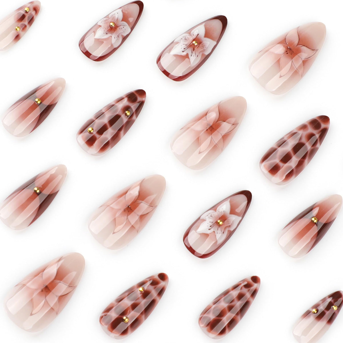 CTTHNBD press on nails package with 24 pieces and accessories