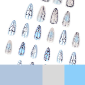 CTTHNBD press on nails with jelly glue stickers and wooden stick