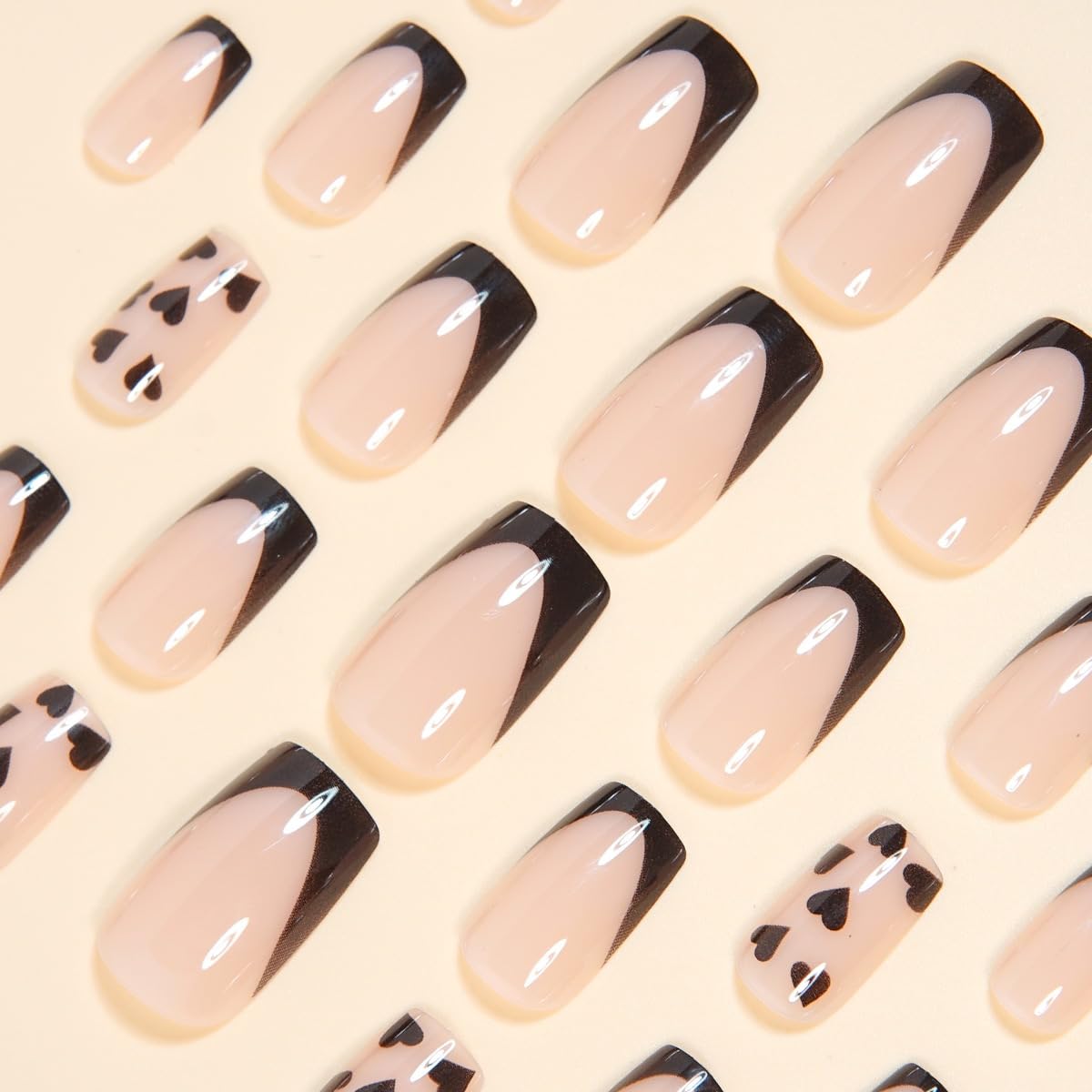 CTTHNBD Short Press on Nails with nail file and glue stickers