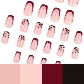 CTTHNBD Short Press on Nails with nail file and glue stickers