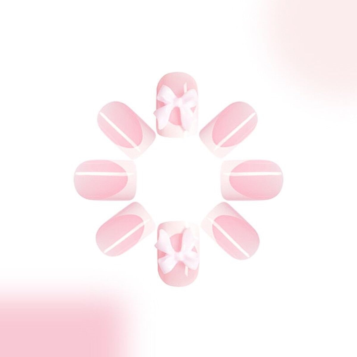 CTTHNBD White French Tip Press on Nails Medium applied on hands