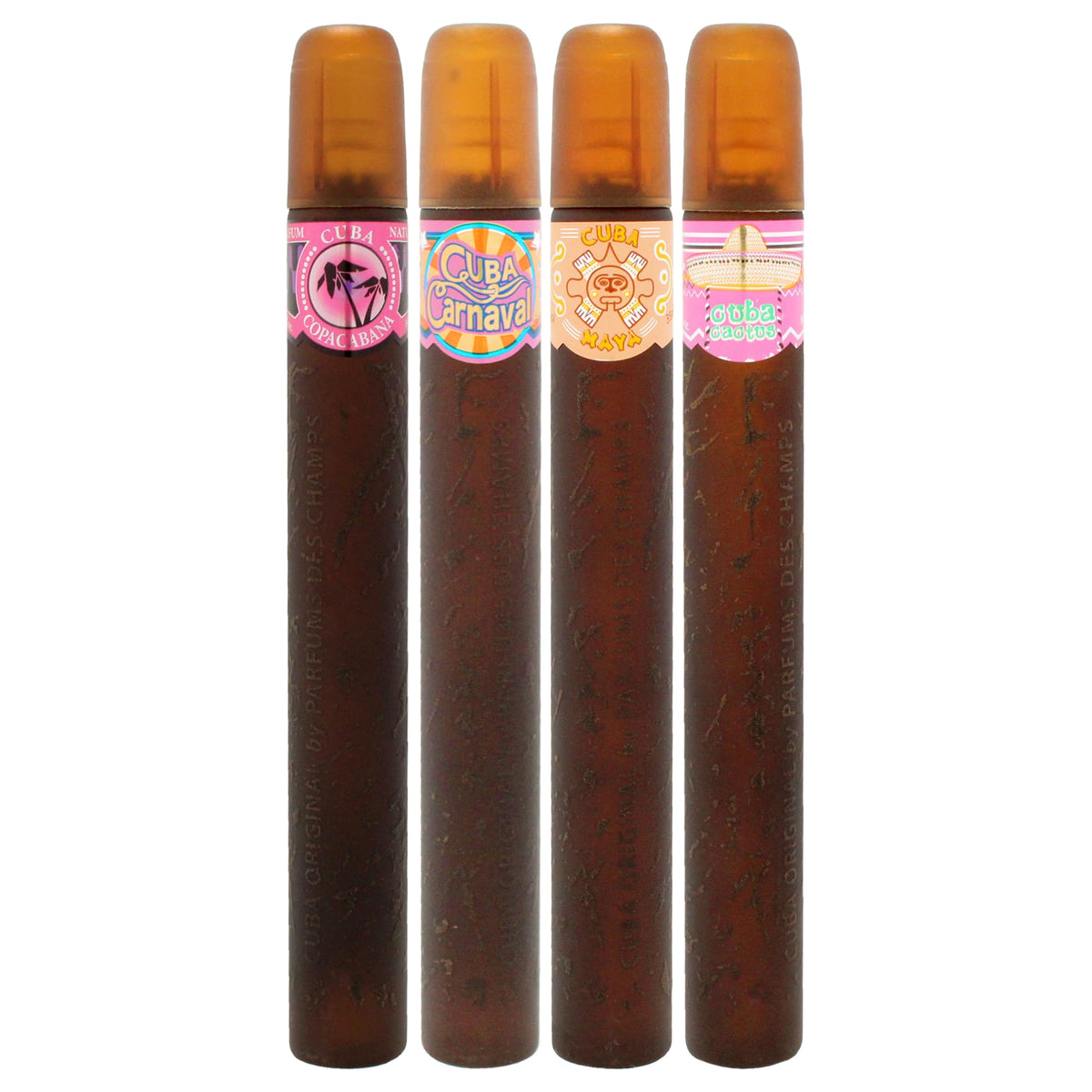 Cuba Champs Cuba Latino Collection packaging showing the four fragrances