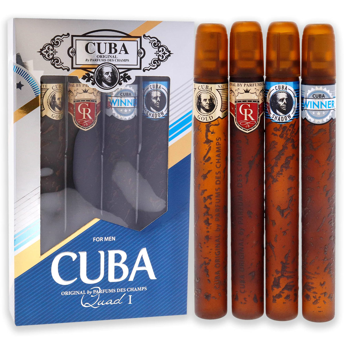 Cuba Men's Variety Gift Set side view showcasing the bottles
