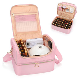 CUBETASTIC Nail Polish Organizer Case front view in pink