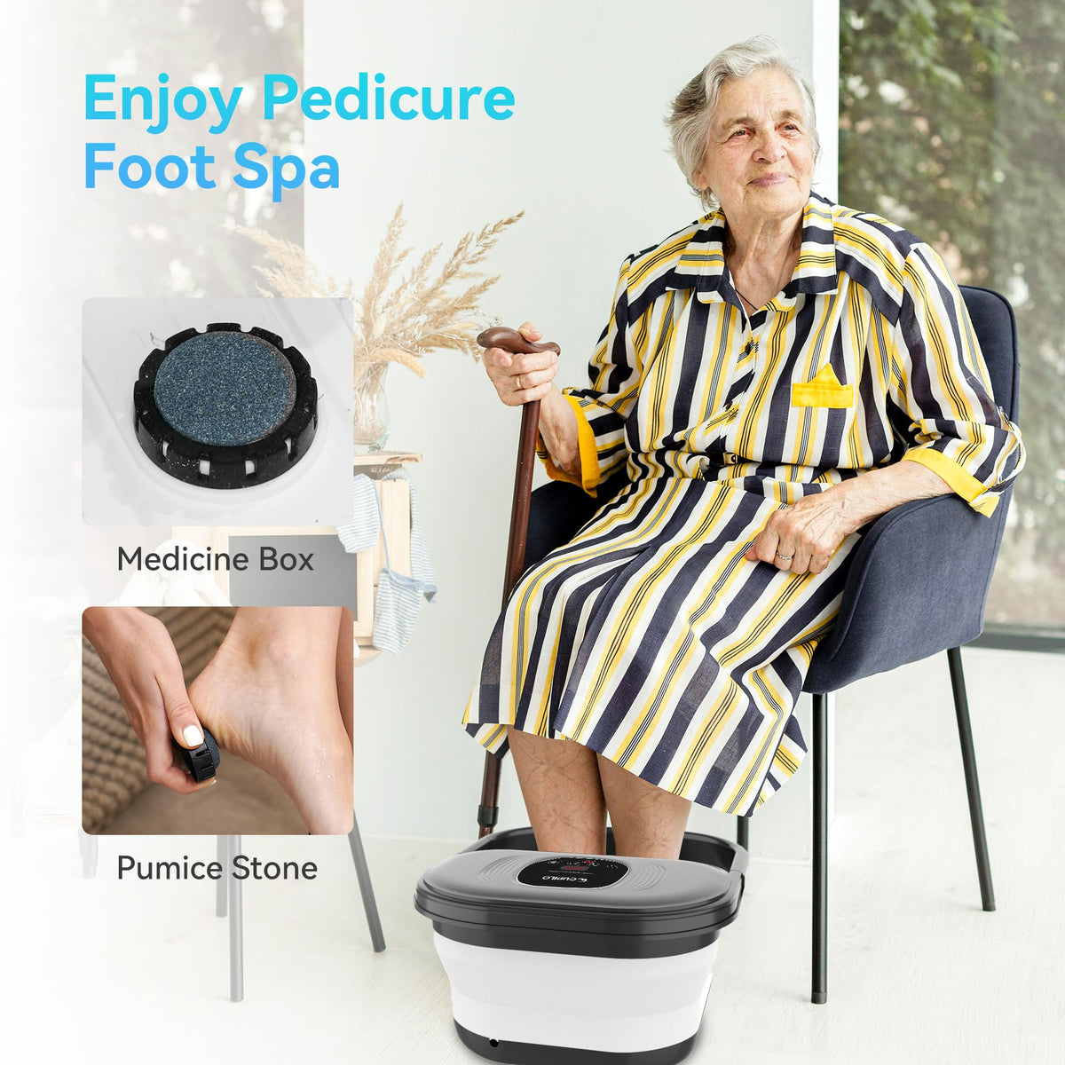 CuPiLo Foot Spa Bath Massager timer settings display