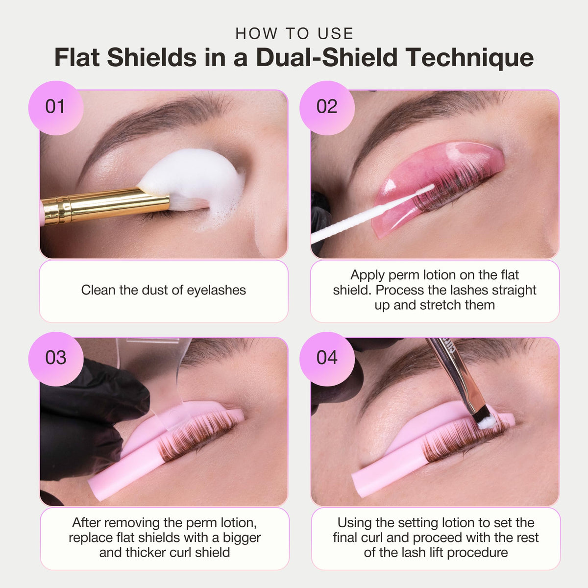 CURACORO Korean Lash Lift Shields after cleaning