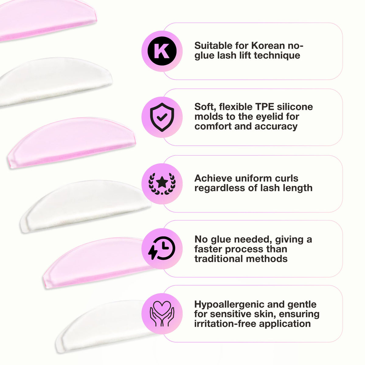 CURACORO Korean Lash Lift Shields flat silicone design