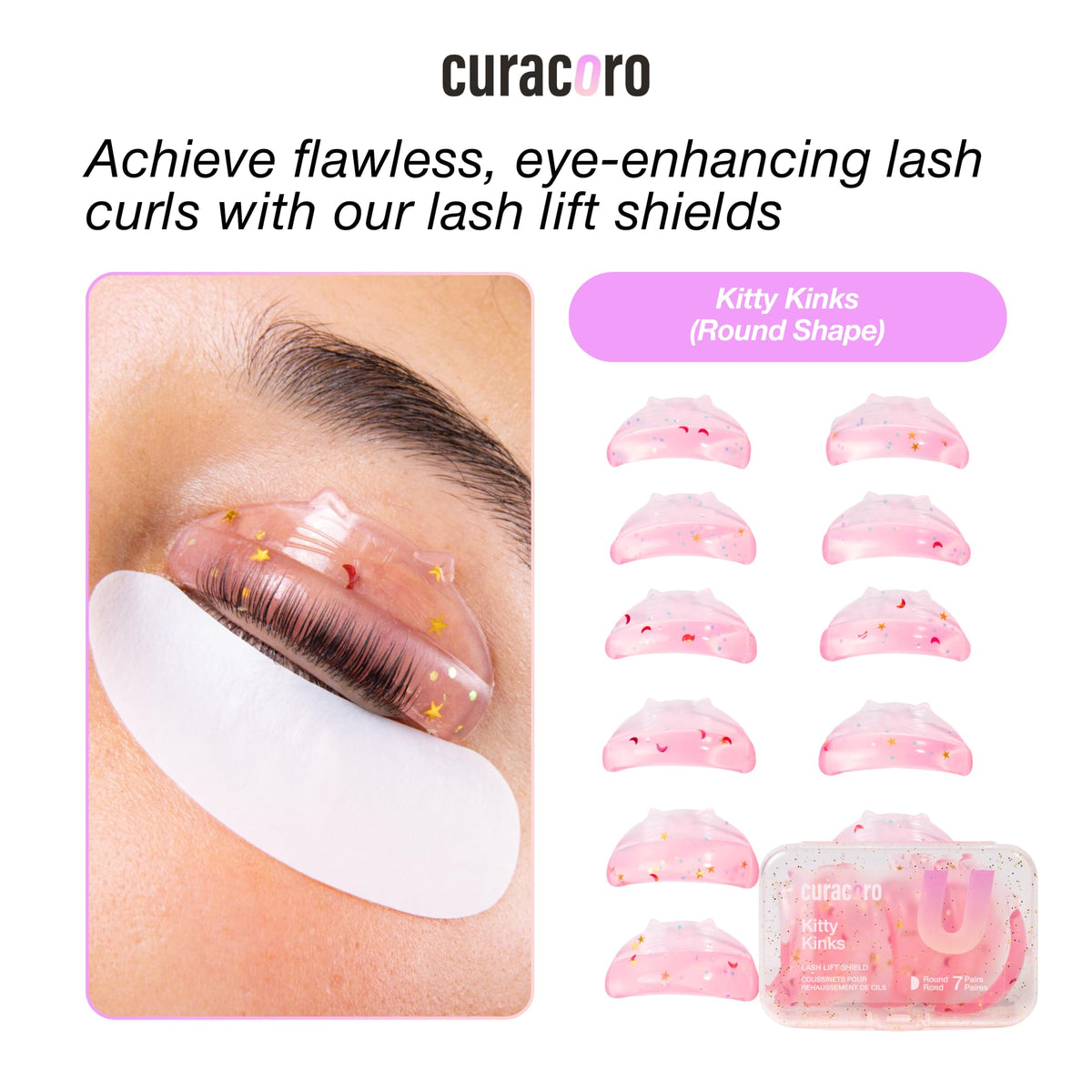 CURACORO Lash Lift Shields in a beauty kit
