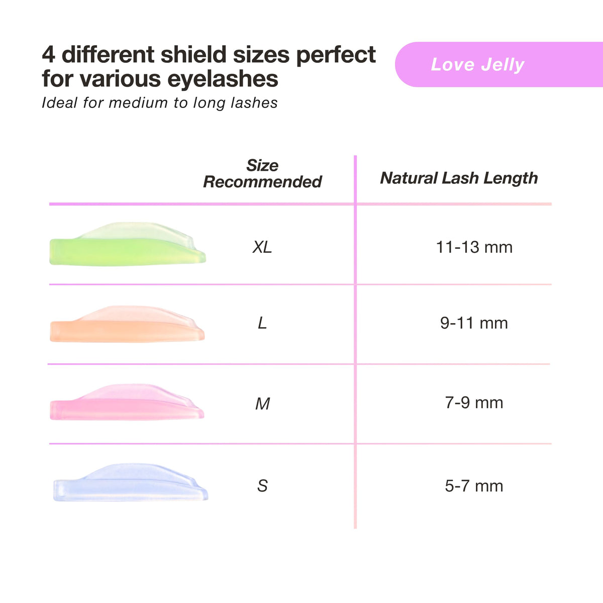 CURACORO Lash Lift Shields set displayed on a beauty counter