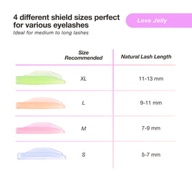 CURACORO Lash Lift Shields set displayed on a beauty counter