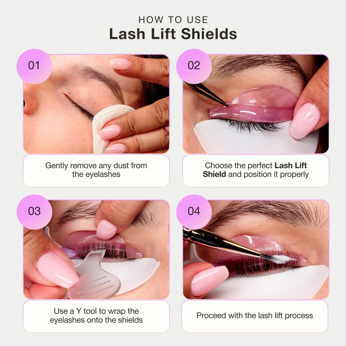 CURACORO Lash Lift Shields showing flexible silicone material