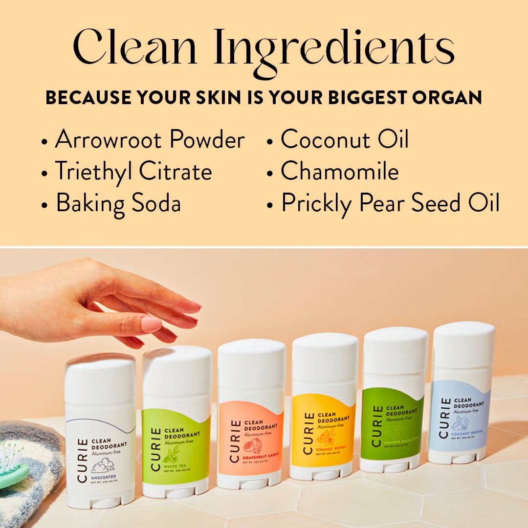Curie Natural Deodorant Orange Neroli application on skin