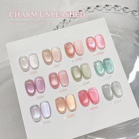 Curing GAOY Pink Glassy Cat Eye Gel Nail Polish under UV light