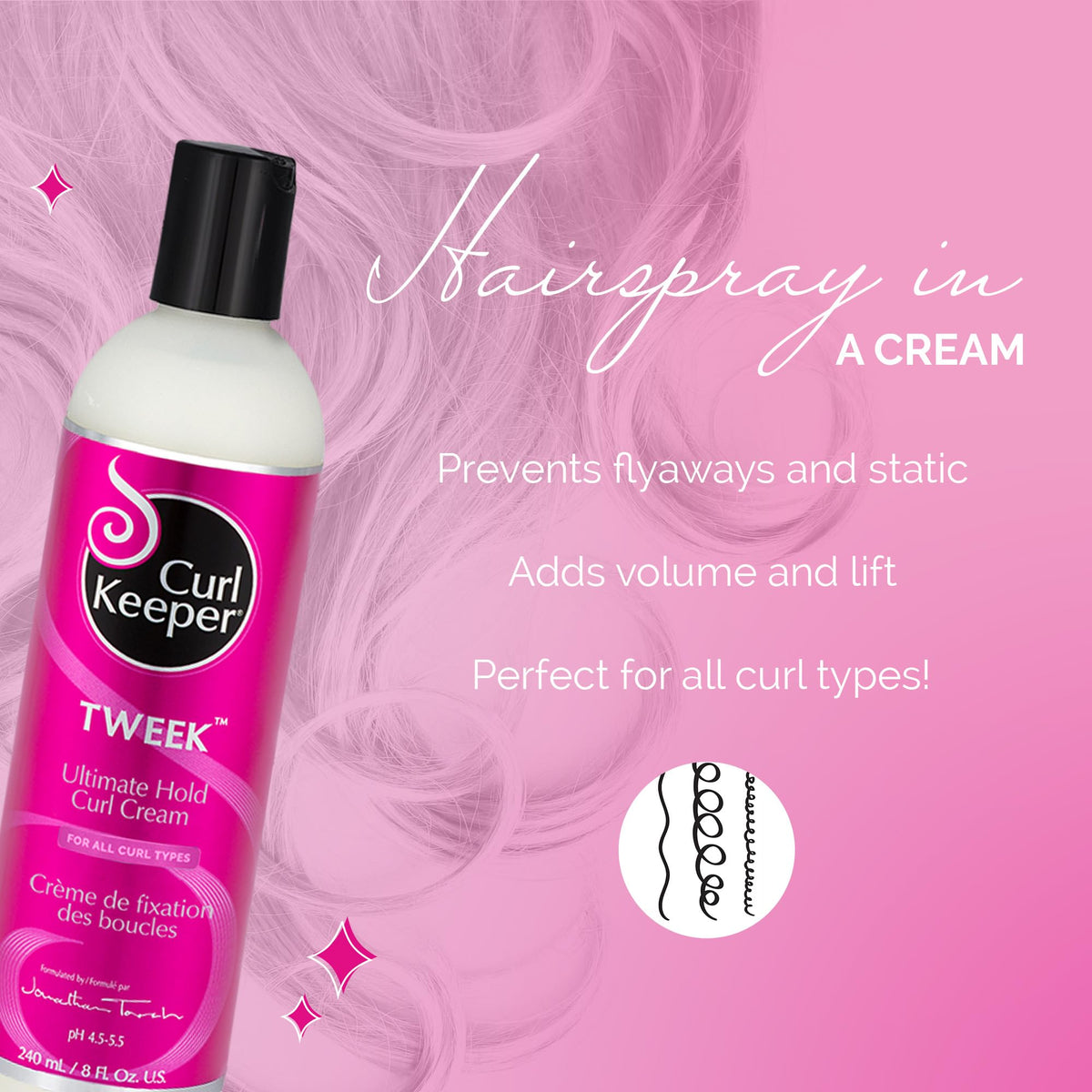 Curl Keeper Ultimate Hold Curl Cream 8oz back view