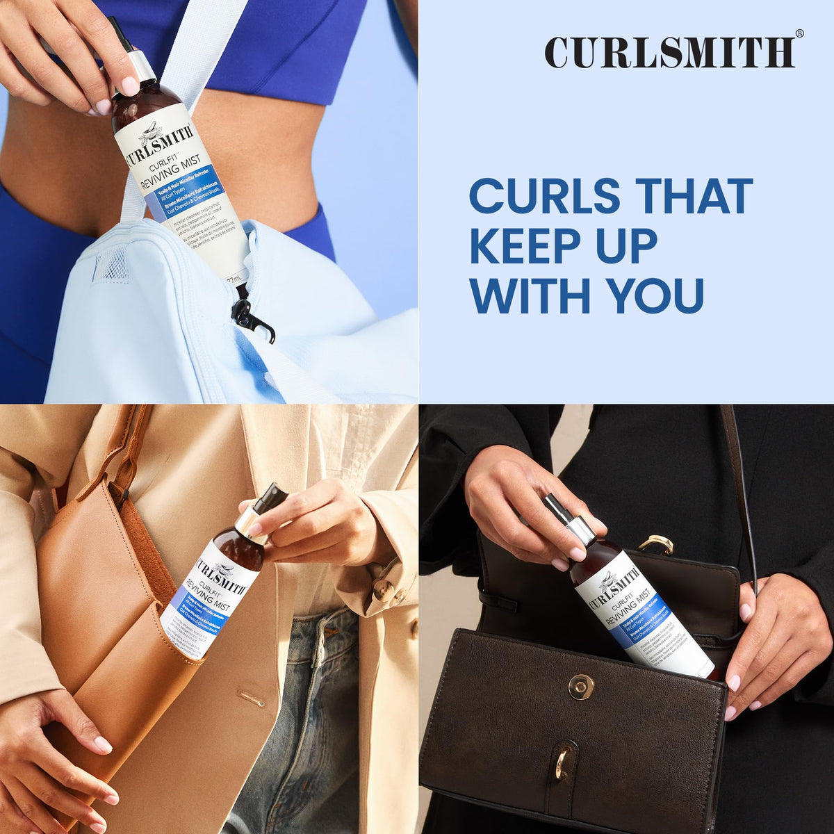 CURLSMITH CurlFit Reviving Mist 6 oz top view showing cap