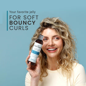 CURLSMITH Hydro Style Flexi Jelly packaging on a bathroom shelf